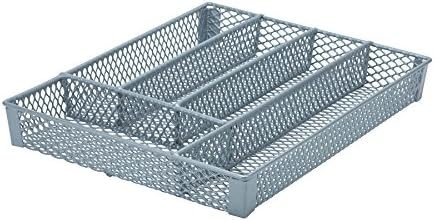 Kitchen Details Cutlery Tray | 5 Compartment | Drawer Organizer | Utensil Holder | Small | Grey