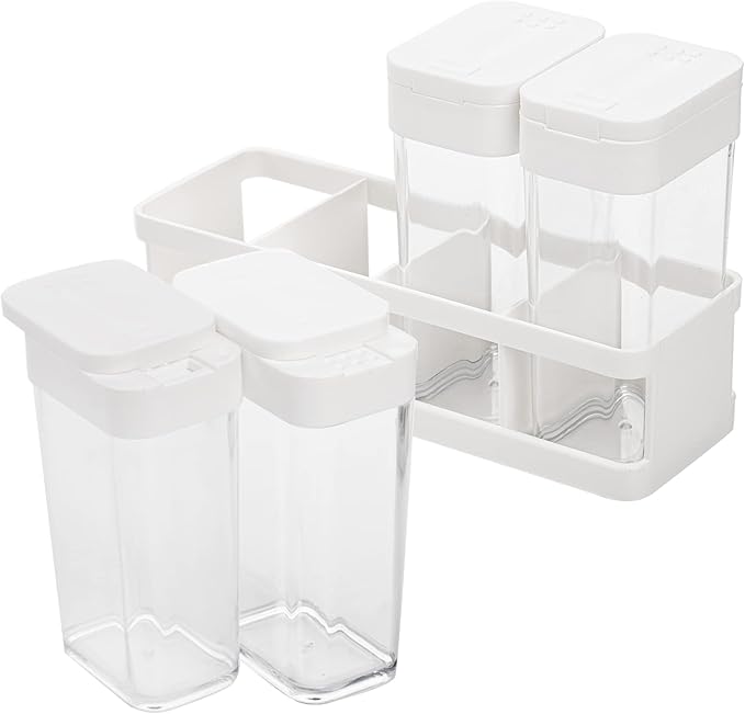 ZOOFOX 12 Pieces Spice Shaker Jars, Plastic Seasoning Shaker Box Set with Lid, Transparent Barbecue Storage Containers Spice Racks Kitchen Supplies