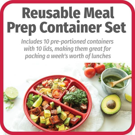 GoodCook BPA Free Meal Prep Round 3-Comparment Container, Set of 10 – Microwave & Dishwasher-Safe Food Organizers, Food Storage Set with Snap Shut Lids, Meal Prep Kitchen Containers