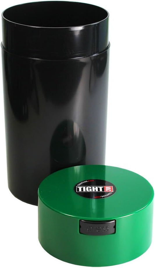 Tightvac 3 to 12 Oz Vacuum Sealed Storage Container, 1.3-Liter/1.1-Quart, Green Cap & Black Body