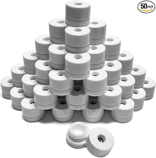 (50 Pack Refillable Storage Vacuum Seal Container Jar For Herb Floral Powder Spice Concentrates - 4ml White Gloss