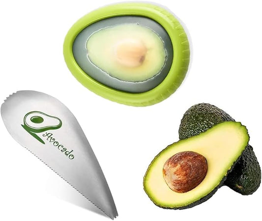 Avocado Keeper and slicer set, Reusable Avocado Storage Container BPA Free, Avocado Saver Pod Cover, Avocado Holder Organizer for Refrigerator Fridge to Keep Avocado Fresh…
