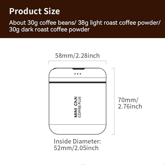 watchget Portable Mini Airtight Coffee Canister - 80ml Stainless Steel Coffee Bean Storage with CO2 Releasing Valves, Compact and Travel-Friendly Container for 30-35g Beans, Grounds, Dark Grey