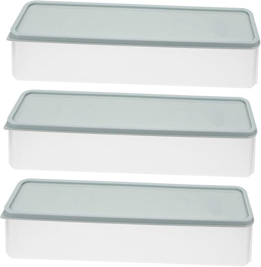 Luxshiny Blue Large Canister Box Storage Container Airtight Pasta Storage Noodle Refrigerator Holder Narrow Pasta Holder
