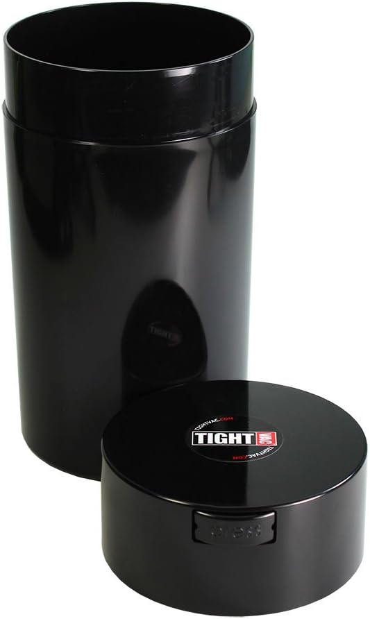 Tightvac Tightvac-3oz to 12 Ounce-Patented Airtight Multi-use Vacuum Works as Smell Proof Herbs and Dry Goods Storage Container, 1.3-Liter/1.1-Quart, Black
