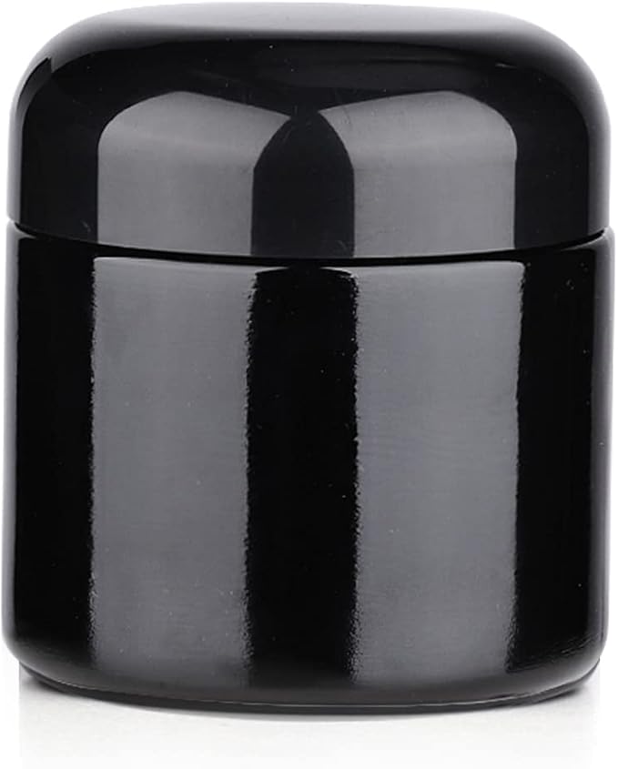 OZCHIN Glass Stash Jar Airtight Smell Proof Container, Glass UV Protection Storage Multipurpose Container for Coffee & Teas, Herb Spices Container Screw-Top Lid Lock Odor(100ml)