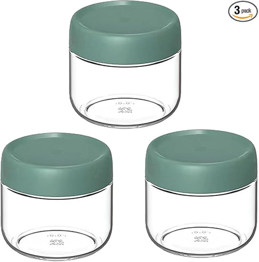 Povinmos® 3Pack Overnight Oats Containers with Lids,10oz Glass Jar with Scew Lid,Salad Dressing Fruit Veggies Sauce Snacks Meal Prep Food Containers,Spice Jars,Wide Mouth Storage Containers