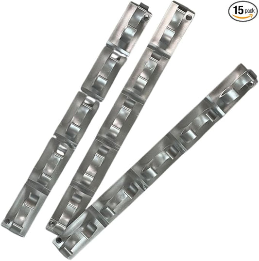 Spice Clip Strips for Cabinet Doors - Organizer for Spice - Spice Rack Holds 15 Spice Jars - 3M Adhesive Gripper Clip Strips for Pantry (Silver)