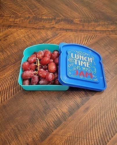 Set of 3 Toast Shaped Sandwich Boxes Food Storage Sandwich Containers, 2 cups / 16 oz / (Pack of 3)