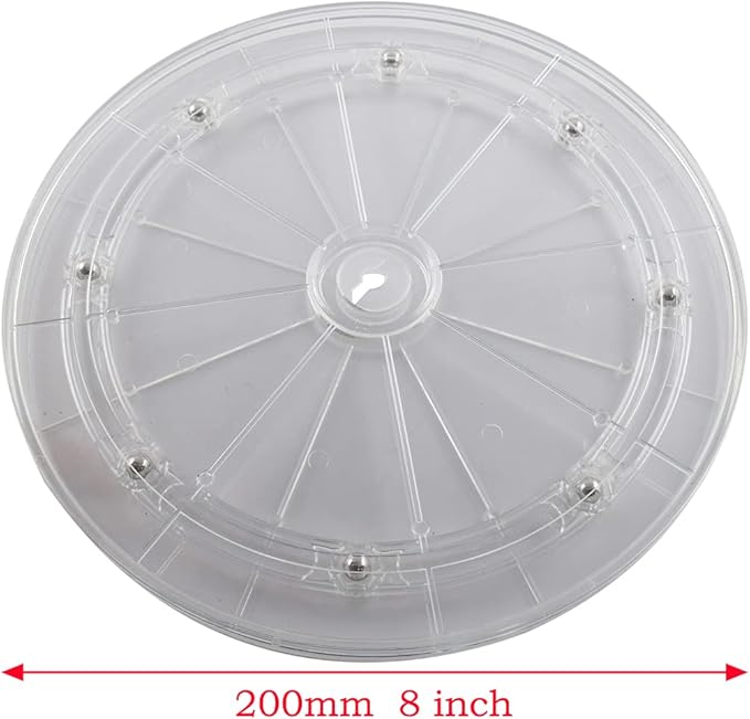 SDTC Tech 2 Pack 8 Inch Lazy Susan Turntable Organizer 360 Degree Rotating Swivels Round Clear Acrylic Turntable Holder for Kitchen Corner Cabinets, Spice Rack, Table Cake Decorating, etc
