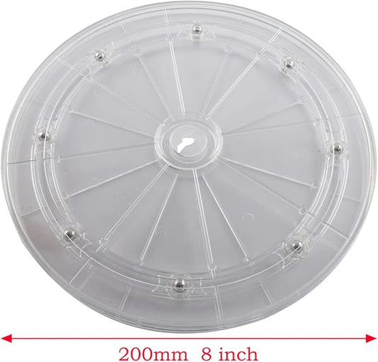 SDTC Tech 2 Pack 8 Inch Lazy Susan Turntable Organizer 360 Degree Rotating Swivels Round Clear Acrylic Turntable Holder for Kitchen Corner Cabinets, Spice Rack, Table Cake Decorating, etc