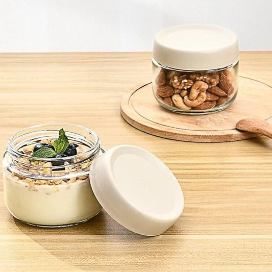 2 Pack Glass Jars with Screw Lids for Salad Dressing, 10oz Overnight Oats, Condiment Sauce, Baby Food Kids Snacks, Meal Prep Container, Canning Spice Wide Mouth Leak Proof Storage Airtight Containers