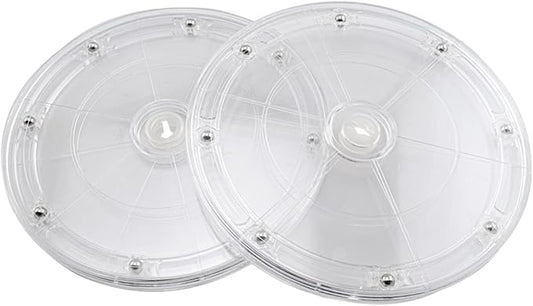 SDTC Tech 2 Pack 7 Inch Lazy Susan Turntable Organizer 360 Degree Rotating Swivels Round Clear Acrylic Turntable Holder for Kitchen Corner Cabinets, Spice Rack, Table Cake Decorating, etc
