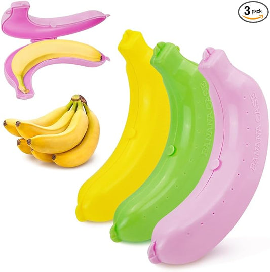 3pcs Banana Holder Case, Banana Keeper BPA-Free Outdoor Travel Case, Banana Container Outdoor Travel, Fruit Cover for Picnic, Hiking
