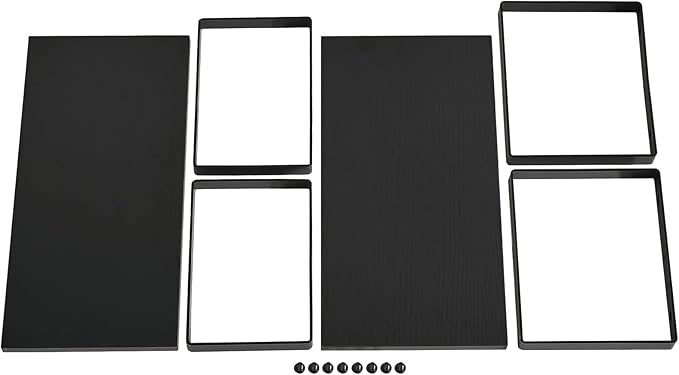 YMYNY Cabinet Shelf Organizer, Countertop Shelves Set of 2, Kitchen Spice Racks, Stackable, Storage Racks for Cupboard, Sink, Pantry, Bathroom, Black, Metal, UHSR002B