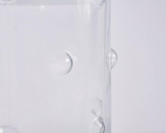 Mud Pie Hobnail Glass Canister, Medium, 9" x 5.5"dia