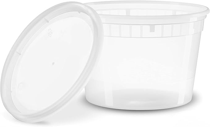 [16 oz. -24 Sets Deli Food Storage Freezer Containers With Leak-proof Lids