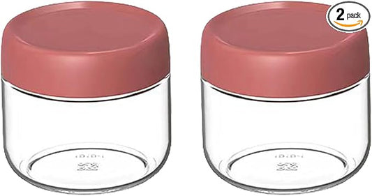 2 Pack Glass Jars with Screw Lids for Salad Dressing, 10oz Overnight Oats, Condiment Sauce, Baby Food Kids Snacks, Meal Prep Container, Canning Spice Wide Mouth Leak Proof Storage Airtight (2Pack-Red)