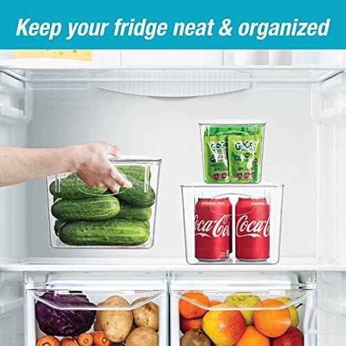 Sorbus Refrigerator Organizer Bins (3-Pack) – BPA-Free Fridge Bins, Plastic Organizers for Freezer, Pantry Closet Storage, Fridge Organization, Food Storage, Produce, and Kitchen Essentials