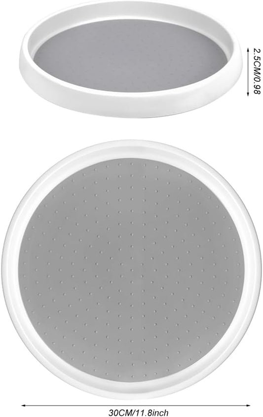 Lazy Susan Turntable Non-Skid Spice Turntable Rack 12-Inch Pantry Storage Organizers for Cabinet Kitchen Fridge Bathroom Countertop Organizing