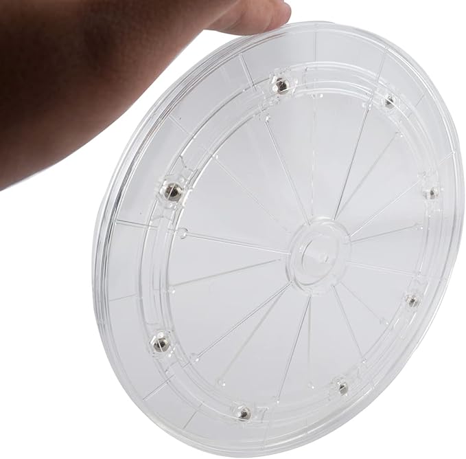 SDTC Tech 2 Pack 8 Inch Lazy Susan Turntable Organizer 360 Degree Rotating Swivels Round Clear Acrylic Turntable Holder for Kitchen Corner Cabinets, Spice Rack, Table Cake Decorating, etc