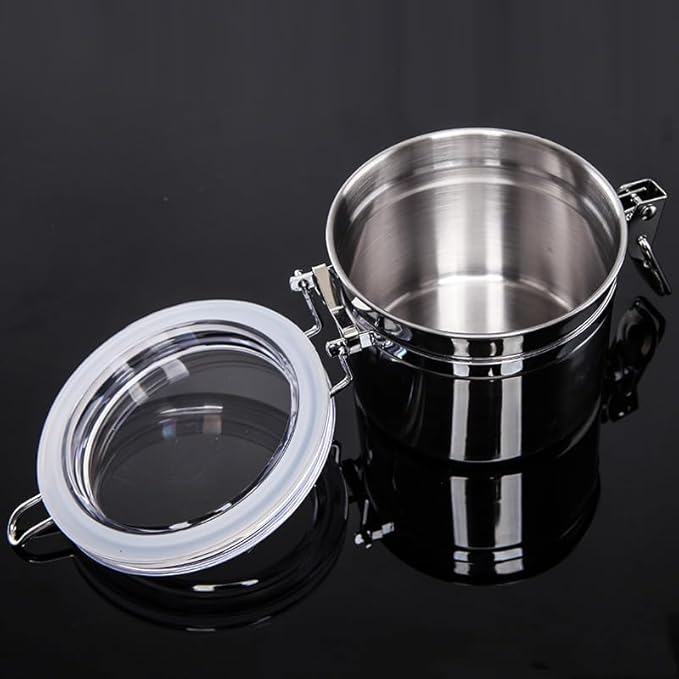 Coffee Canister, 4 Sizes Stainless Steel Kitchen Food Storage Container Bottle Sugar Tea Coffee Beans Canister (small size)