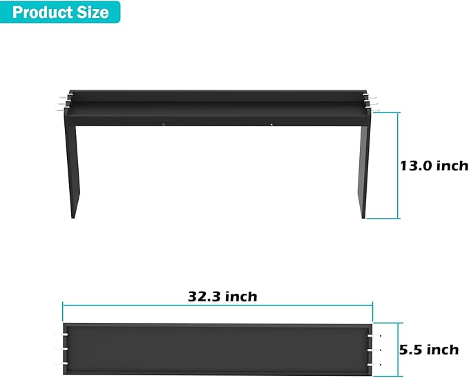 NKM 32.5inch bamboo spice rack,stove top shelf,over the stove shelf for back of stove,kitchen counter shelf for spice organization