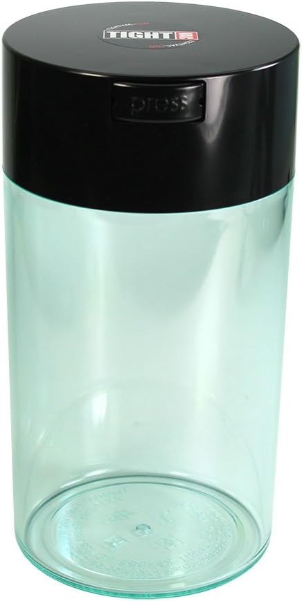 TV4-CBK Tightvac - 3 to 12 Oz Vacuum Sealed Storage Container, 1.3-Liter/1.1-Quart, Black Cap & Clear Body
