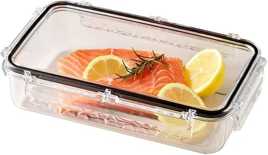 Airtight Food Storage Container With Lid (45.6oz) BPA-Free | Meal Prep | Microwave, Freezer and Dishwasher Safe | Leak-Proof | Kitchen Fridge Organizer Boxes | lids airtight sealing