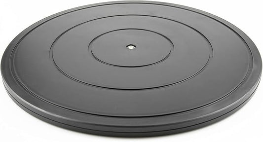 16 Inch Lazy Susan Turntable - Heavy Duty Rotating Swivel Steel Ball Bearings - Flat Base Stand for TV/Computer/Monitor/Arts/Crafts/Bonsai/Statue/Cabinet Organizer (Plastic&Black)