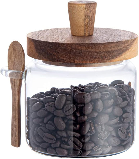 Restaurantware-16.9 Ounces Glass Storage Jar, 1 Dishwashable Glass Cookie Jar - Airtight Seal, Hot & Cold Friendly , Clear Glass Glass Candy Jar, Knob Handle Lid, For Kitchen, Laundry, Or Storage
