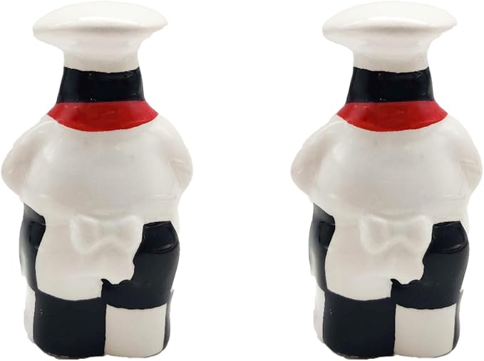 Tuscany Colorful Plump Bistro Chef Hand Painted Salt & Pepper Shakers, Kitchen Décor
