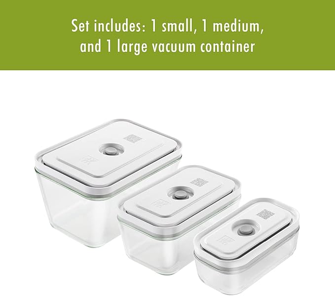 ZWILLING Fresh & Save 3-pc Glass Food Storage, Meal Prep Container, Assorted Sizes