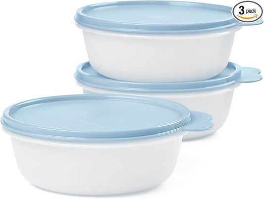 Tupperware Modular 2.5 Cup 3-Bowl Food Storage Set With Lids, Dishwasher Safe and BPA Free (3 Containers, 3 Lids)