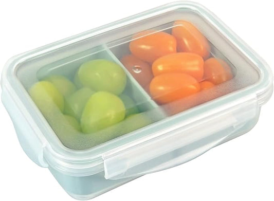 carrotez Food Storage Containers with 2 Removable Compartments, Snack Containers with Airtight Lids, Portion Control, BPA Free, Reusable, 2 Cup (480ml)