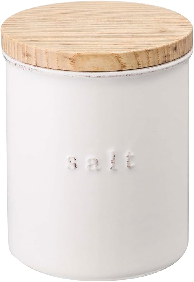Yamazaki Home Tosca Ceramic Canister – Dry Food Kitchen Storage Container Organizer.,White