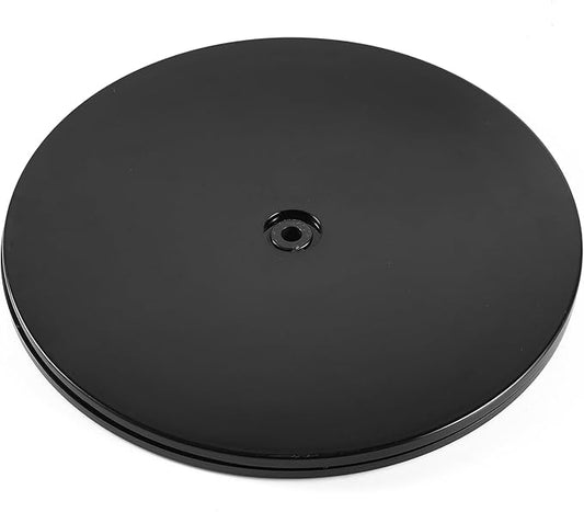 HSTECH 9” Lazy Susan Turntable Black Acrylic Ball Bearing Rotating Tray for Spice Rack Table Cake Kitchen Pantry Decorating TV Laptop Computer Monitor, 50-lb Load Capacity (360˚ Rotation)