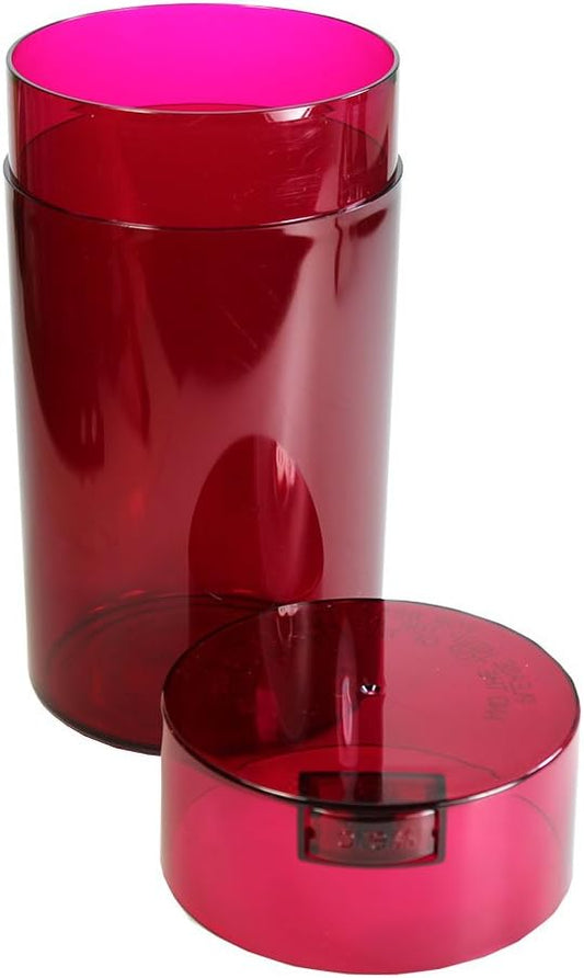 TV4-CRT Tightvac - 3 to 12 Oz Vacuum Sealed Storage Container, 1.3-Liter/1.1-Quart, Red Tint Cap & Body