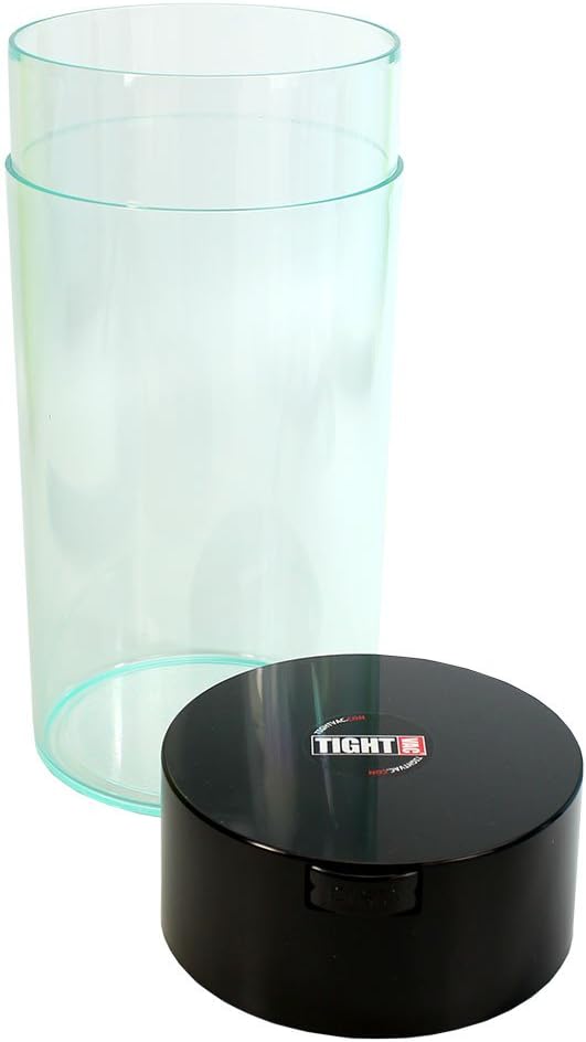 Tightvac - 5oz to 24 Ounce - Patented Airtight Container | Multi-use Vacuum Container Works as Smell Proof Containers for Herbs and Dry Goods. Black Clear