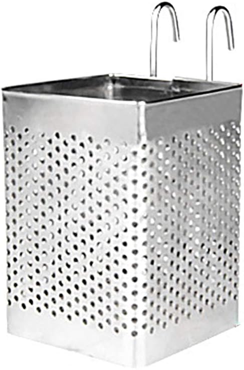 Kitchen Utensil Storage Holder, Stainless Steel Utensil Container Hanging Mesh Utensil Drying Rack Fork Chopsticks Storage Organizer Tableware Dinner Service Holder Cutlery Rack (Single Grid)