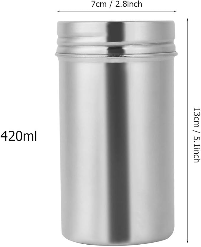 Stainless Steel Canister, Sealed Container Coffee Container 304 Stainless Steel Sealed Storage Jar Portable Tea Coffee Beans Container Large for travel outdoor camping(Large 14. 4x10. 6x1in)