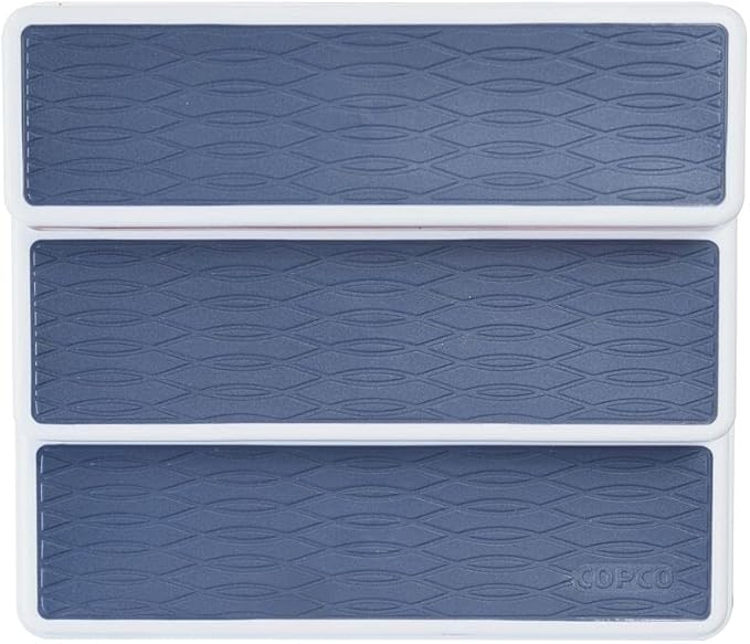 Copco Basics 3-Tier Spice Pantry Kitchen Cabinet Organizer, 10-Inch, Steel Blue
