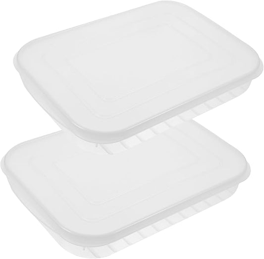 2 Pcs Transparent Food Storage Boxes with Lid for Refrigerator, Meat Container, Bacon Keeper, Stackable Cold Cuts and fruits Storage Containers for Fridge,Fridge Organizers
