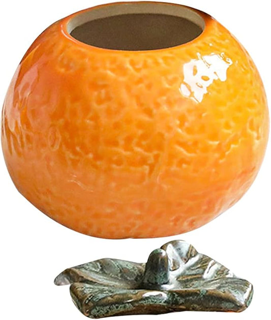 Ceramic Storage Jar Orange Canister Fruit Shape Food Storage Jar Cookie Jar Tabletop or Kitchen Storage Counter Decoration Housewarming Retro Classroom Decor