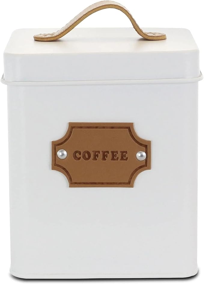 Megachef Storage and Organization Food and Coffee Canister Set Collection, 5 Piece, Matte White