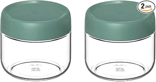 2 Pack Glass Jars with Screw Lids for Salad Dressing, 10oz Overnight Oats, Condiment Sauce, Baby Food Kids Snacks, Meal Prep Container, Canning Spice Wide Mouth Leak Proof Storage Airtig (2Pack-Green)