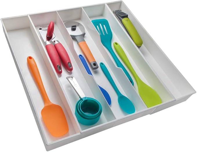 Dial Industries Expandable Silverware, Utensil and Cutlery Kitchen Drawer Organizer Tray, Large Utensils
