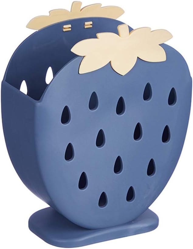 AKOAK 1 Pack Strawberry Chopsticks Stand, Cutlery Storage Box, Suitable for Storing Spoons, Chopsticks, Spoons, Knives and Other Kitchen Utensils (Dark Blue)
