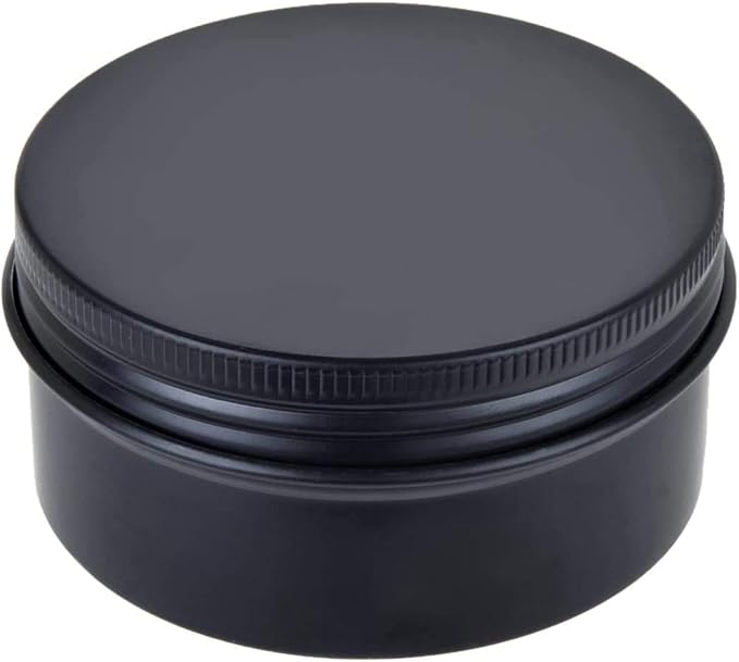 12 Packs 3 Oz Empty Jars 90ml Black Round Aluminum Tin Cans Screw Top Metal Steel Tins Lip Balm Tins Box Cosmetic Containers Storage Organization for Candles Salve Crafts Spice Tea Gift