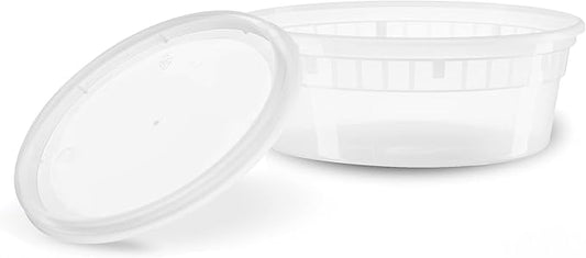 [24 Sets] 8 oz. Deli Food Storage Freezer Containers With Leak-proof Lids